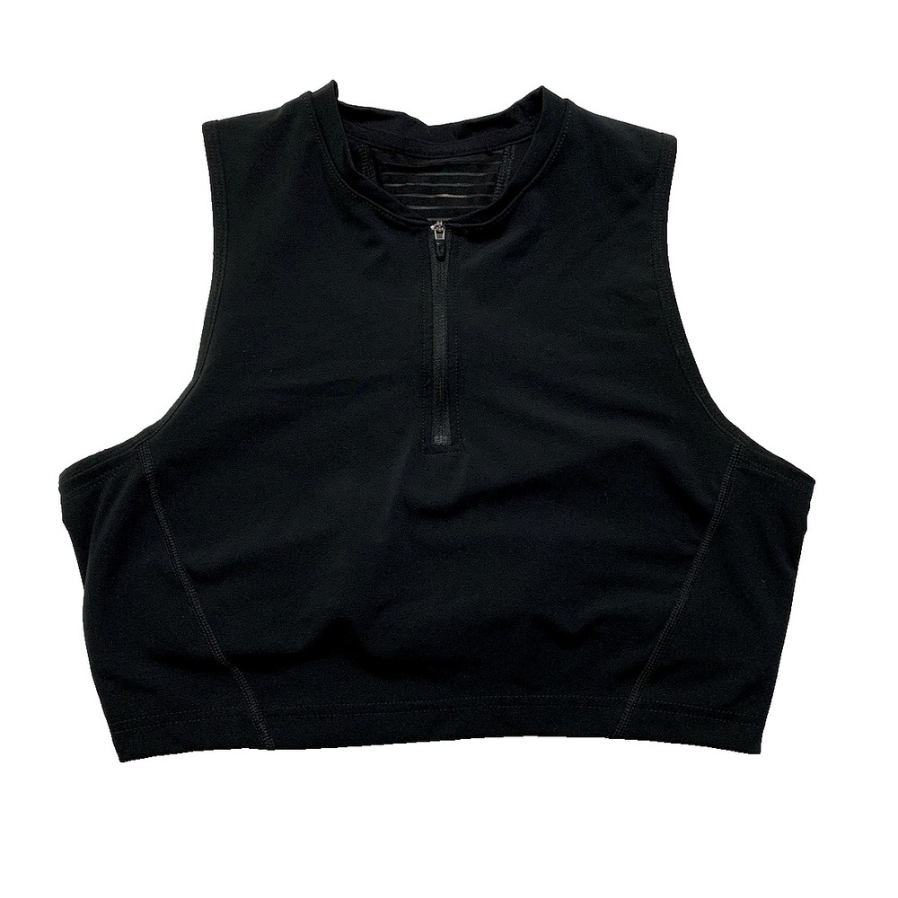 Women's Nike Pro Dri-Fit Cropped TIGHT FIT 1/2 Zip Training Tank Top Large